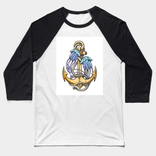 Ship Anchor and jellyfishes Baseball T-Shirt